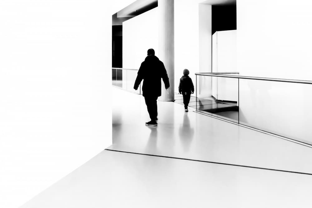 Father Son Minimalist Journey by Heike Wolters-Wrase — canvas wall art