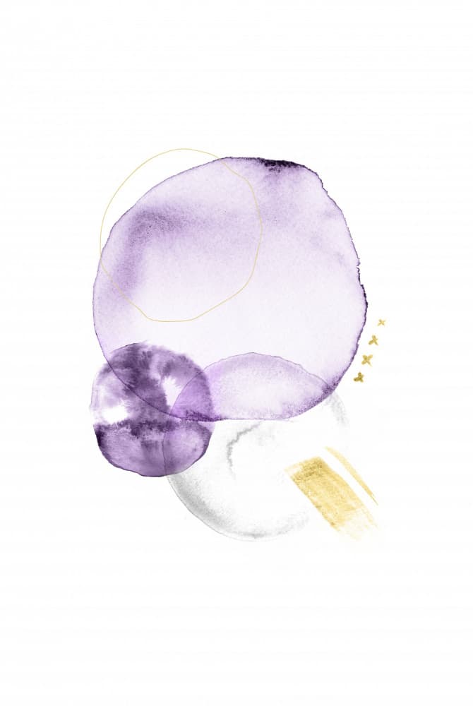 Purple Gold Abstract Shapes by Fabiana Silveira — canvas wall art