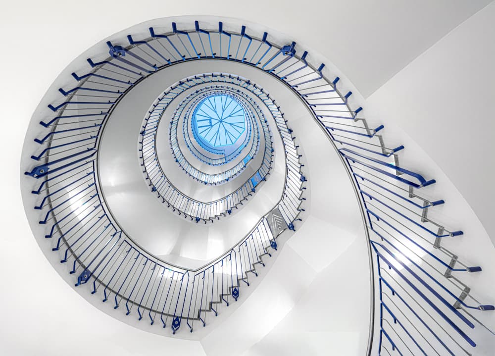 Endless Blue Spiral by Roland M Schwerdtfeger — canvas wall art