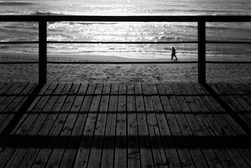 Lone Beach Walker by Paulo Abrantes — canvas wall art