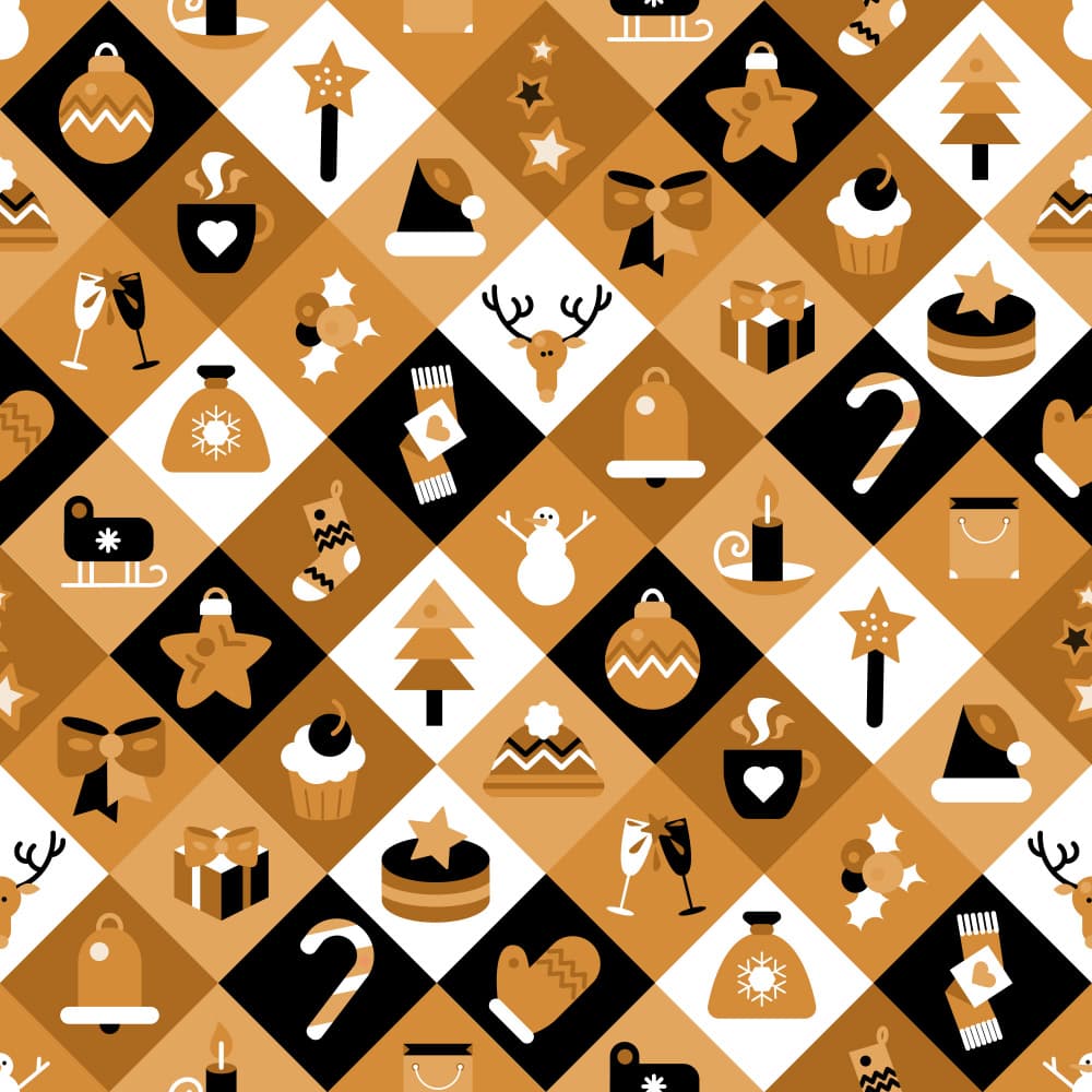 Festive Holiday Pattern by Marika Barsrsind β canvas wall art