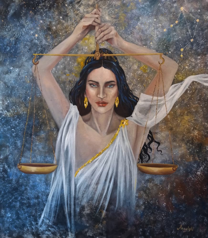 Celestial Lady Justice by Anna Rita Angiolelli — canvas wall art