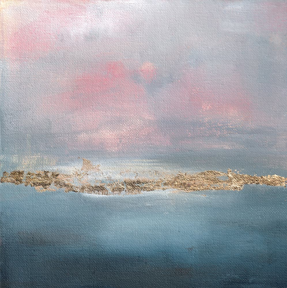Pink Sky Gold Horizon by Nicole Walsh — canvas wall art