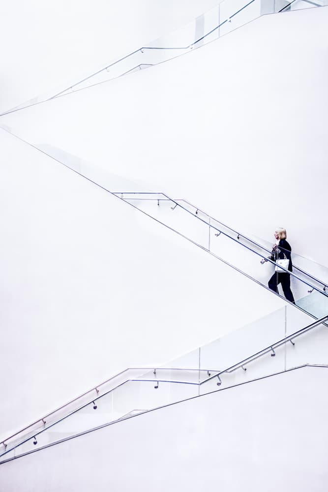 Ascending Minimalist Staircase by Bego Amare — canvas wall art