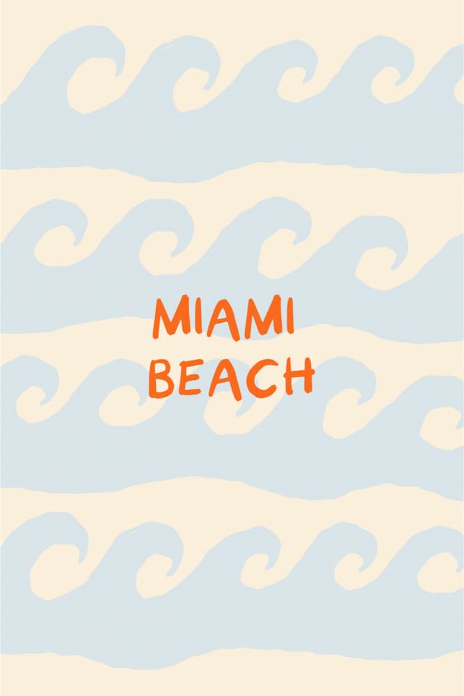Miami Beach Waves by Treechild — canvas wall art