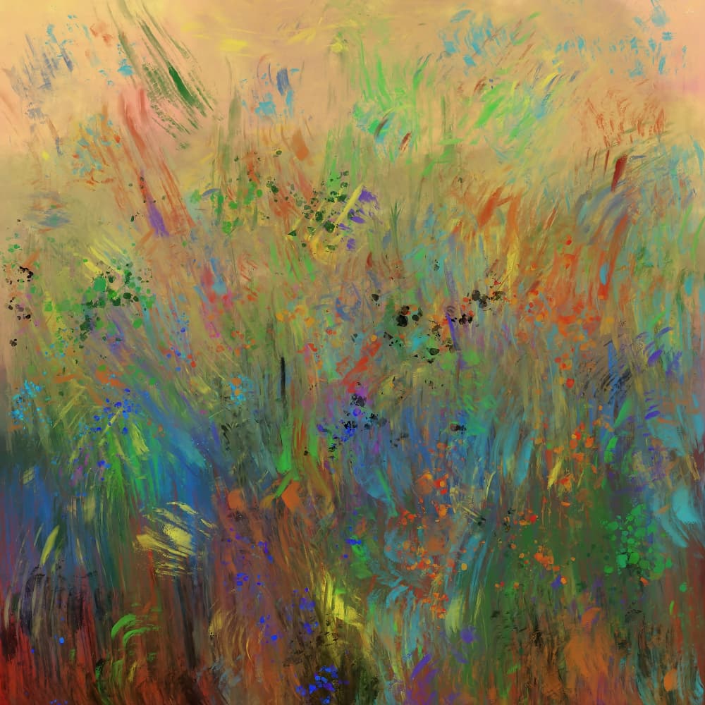 Colorful Meadow Abstract by Cesare Bellassai Art — canvas wall art