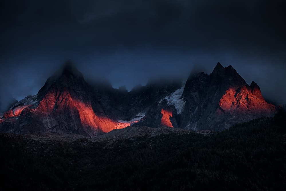 Dramatic Mountain Glow by Peter Svoboda MQEP — canvas wall art