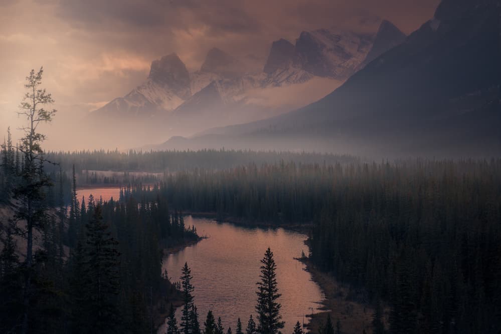 Misty Mountain River by David Martin Castan — canvas wall art