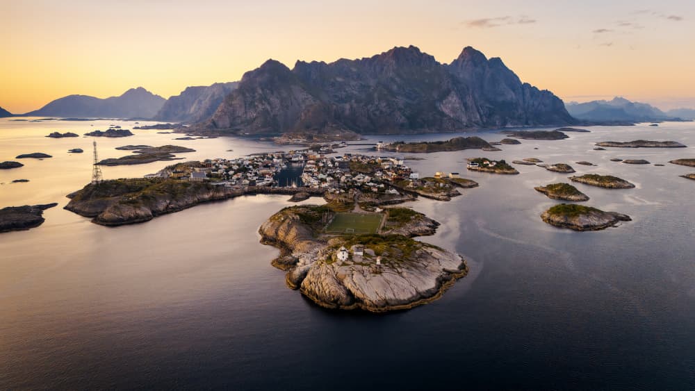 Nordic Island Village by Stephanie Kleimann — canvas wall art