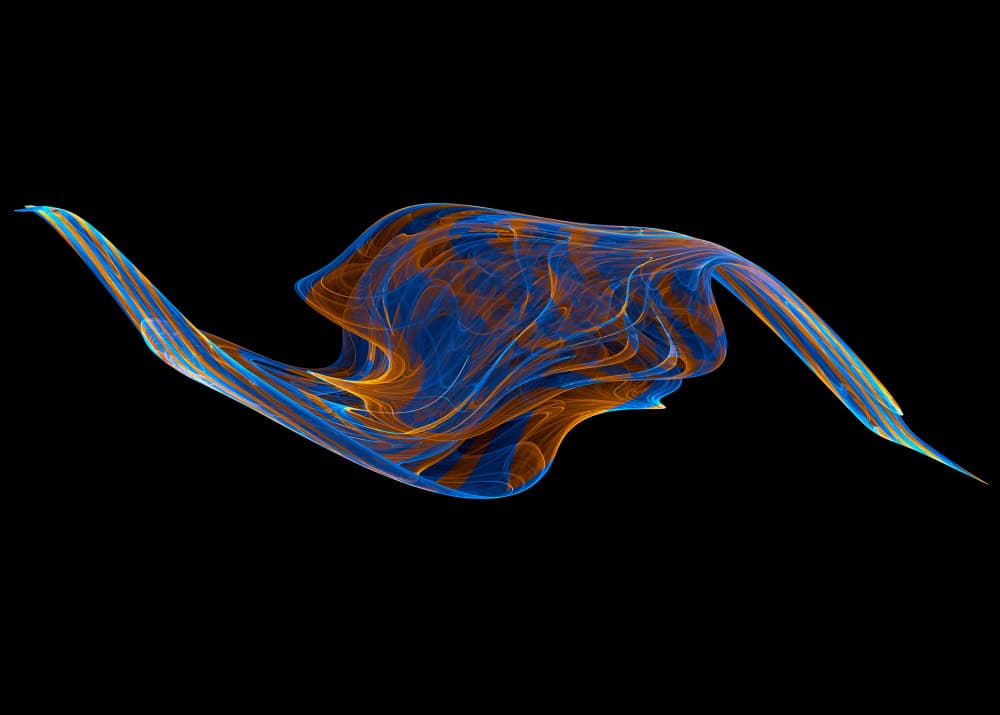 Fluid Blue Orange Flow by Mystic Number — canvas wall art