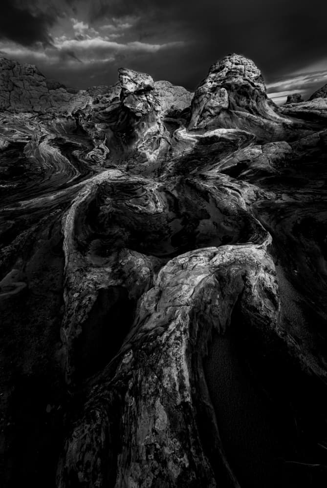 Dark Desert Formations by Jie Fischer — canvas wall art