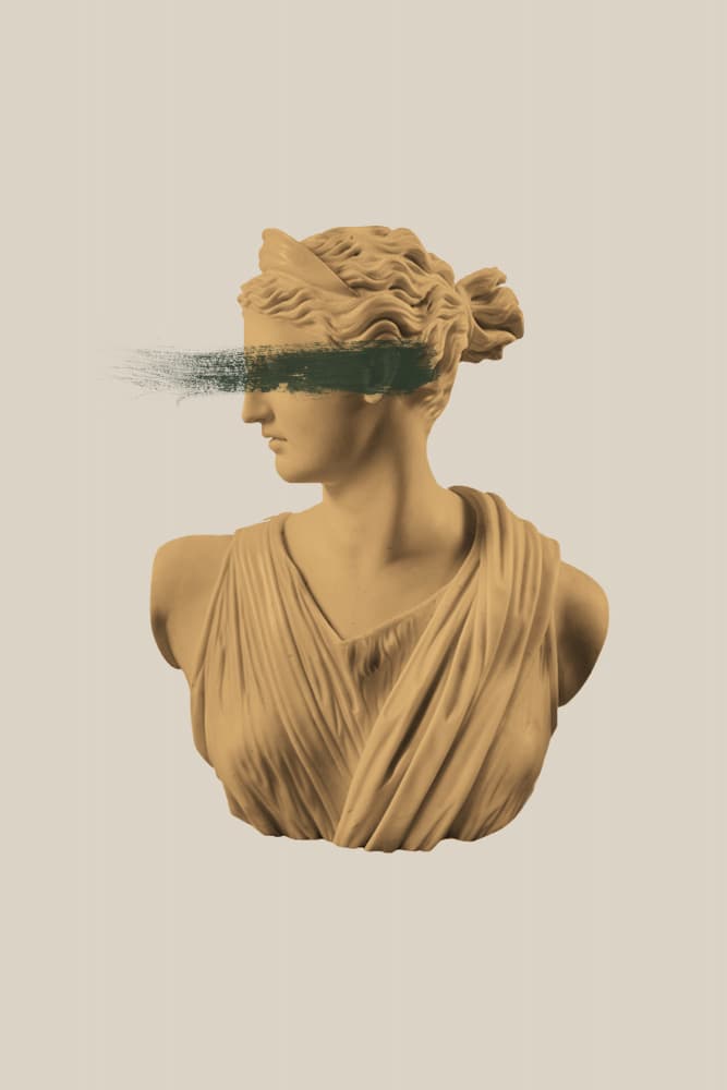 Blinded Classical Bust by Talitha McQueen — canvas wall art