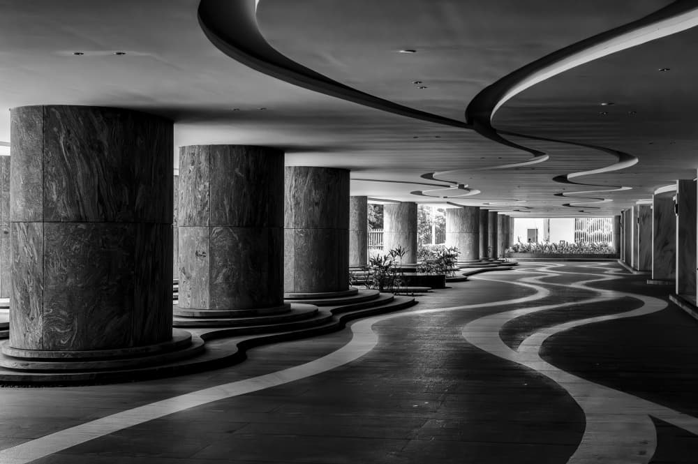 Elegant Curved Architecture by BALASUBRAMANIAN GV — canvas wall art