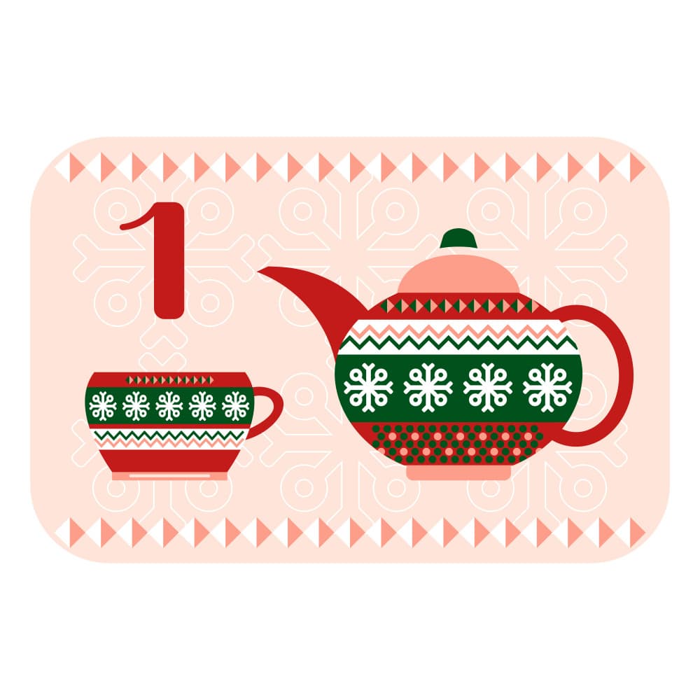 Festive Tea Time by Marika Barsrsind β canvas wall art