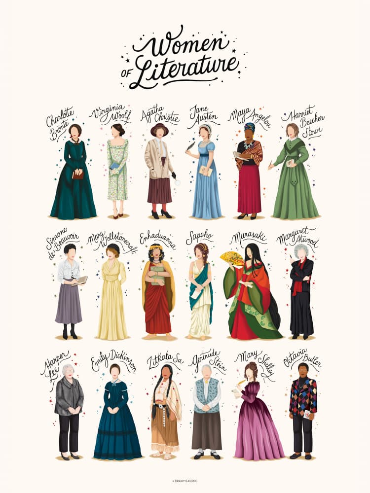 Literary Women Icons by Nour Tohme — canvas wall art