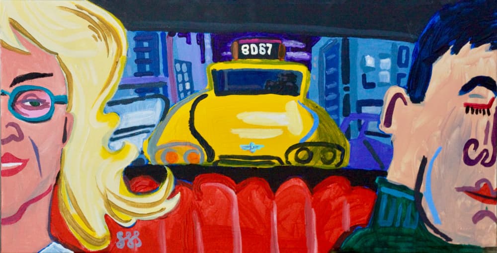 Vibrant City Taxi Ride by Steve Spencer — canvas wall art