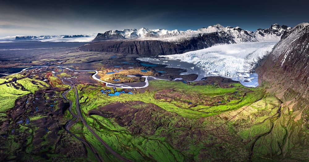 Glacier River Valley by Karol Nienartowicz — canvas wall art
