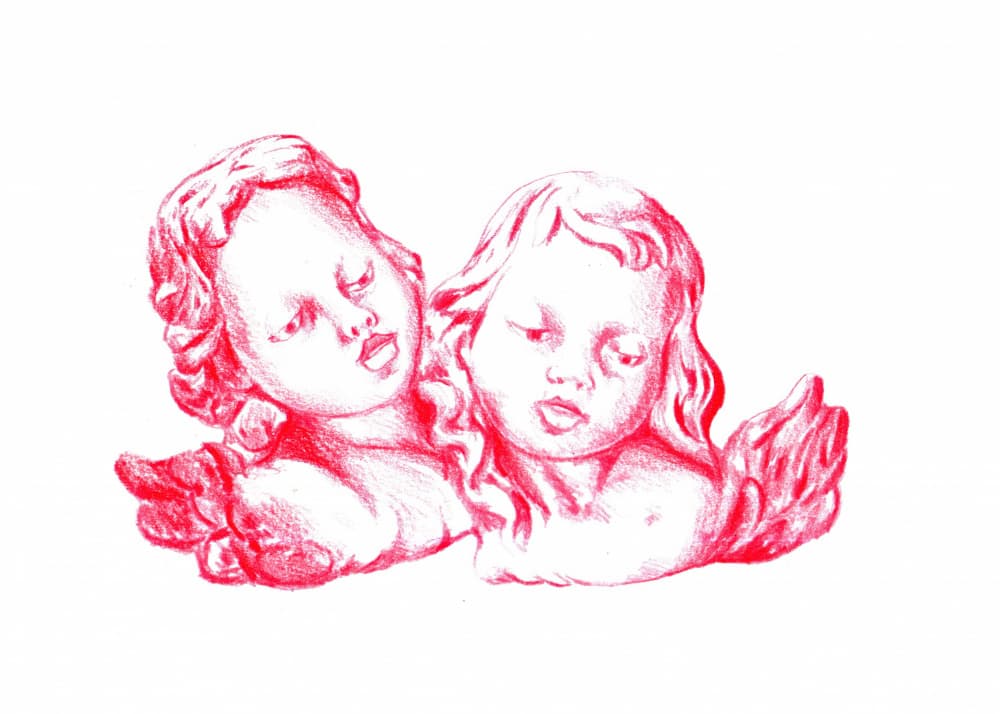 Dreaming Red Cherubs by Kulik — canvas wall art