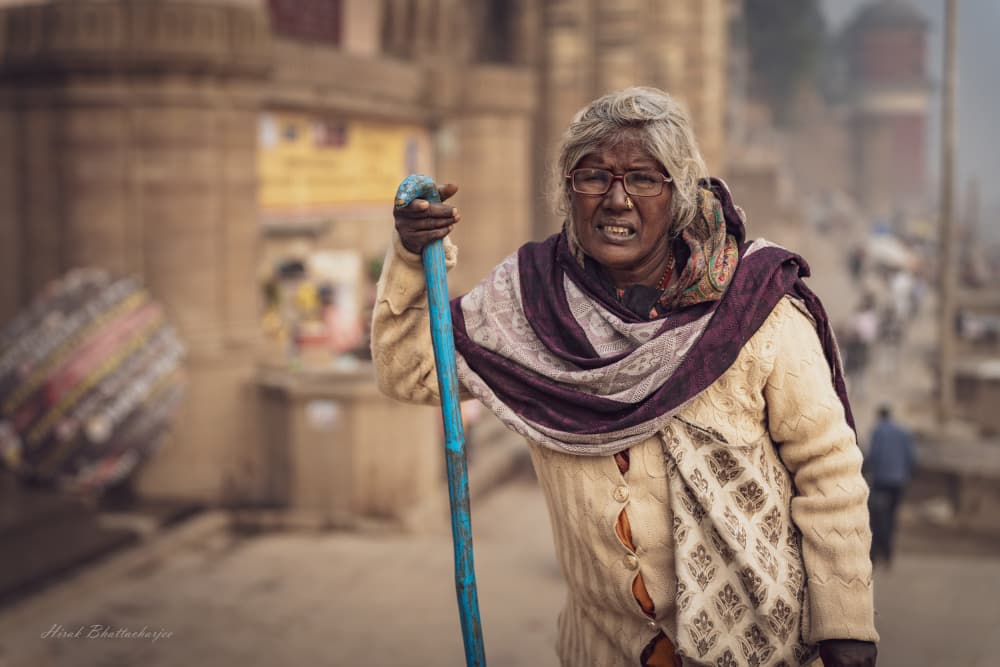 Indian Street Portrait by HIRAK BHATTACHARJEE — canvas wall art