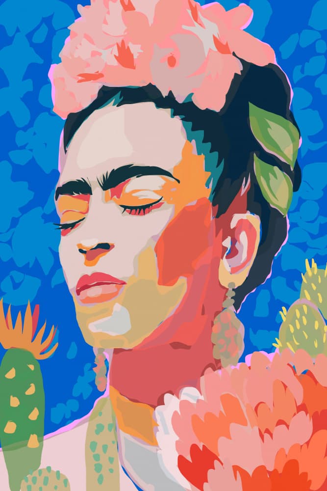 Serene Floral Woman by Treechild — canvas wall art