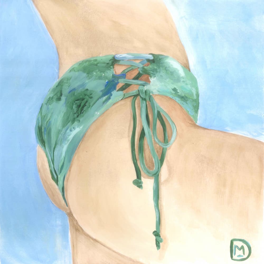 Laced Green Bikini by marina dorgan — canvas wall art