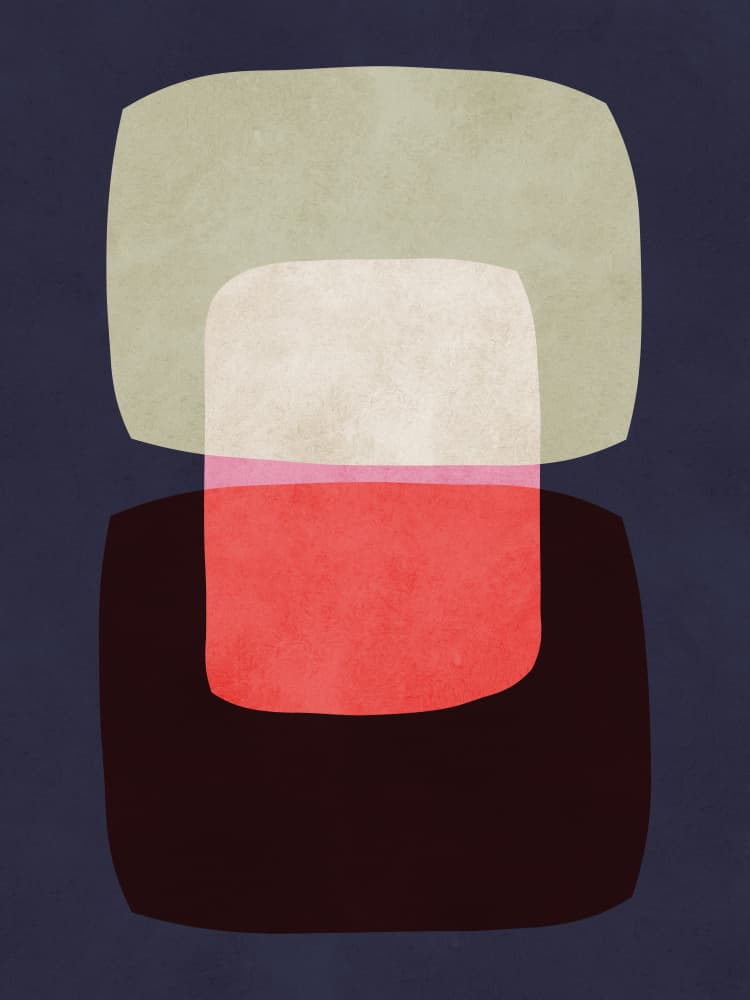 Midcentury Stacked Shapes by Vitor Costa — canvas wall art