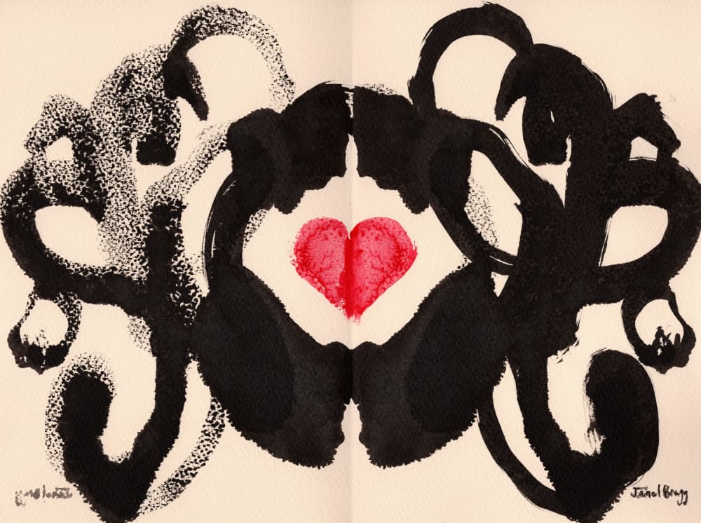 Embrace of Love Ink by Janel Bragg — canvas wall art
