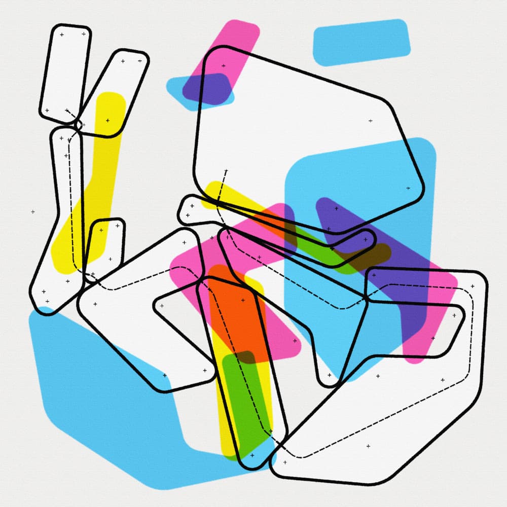 Vibrant Geometric Overlays by Rafa Mateo — canvas wall art