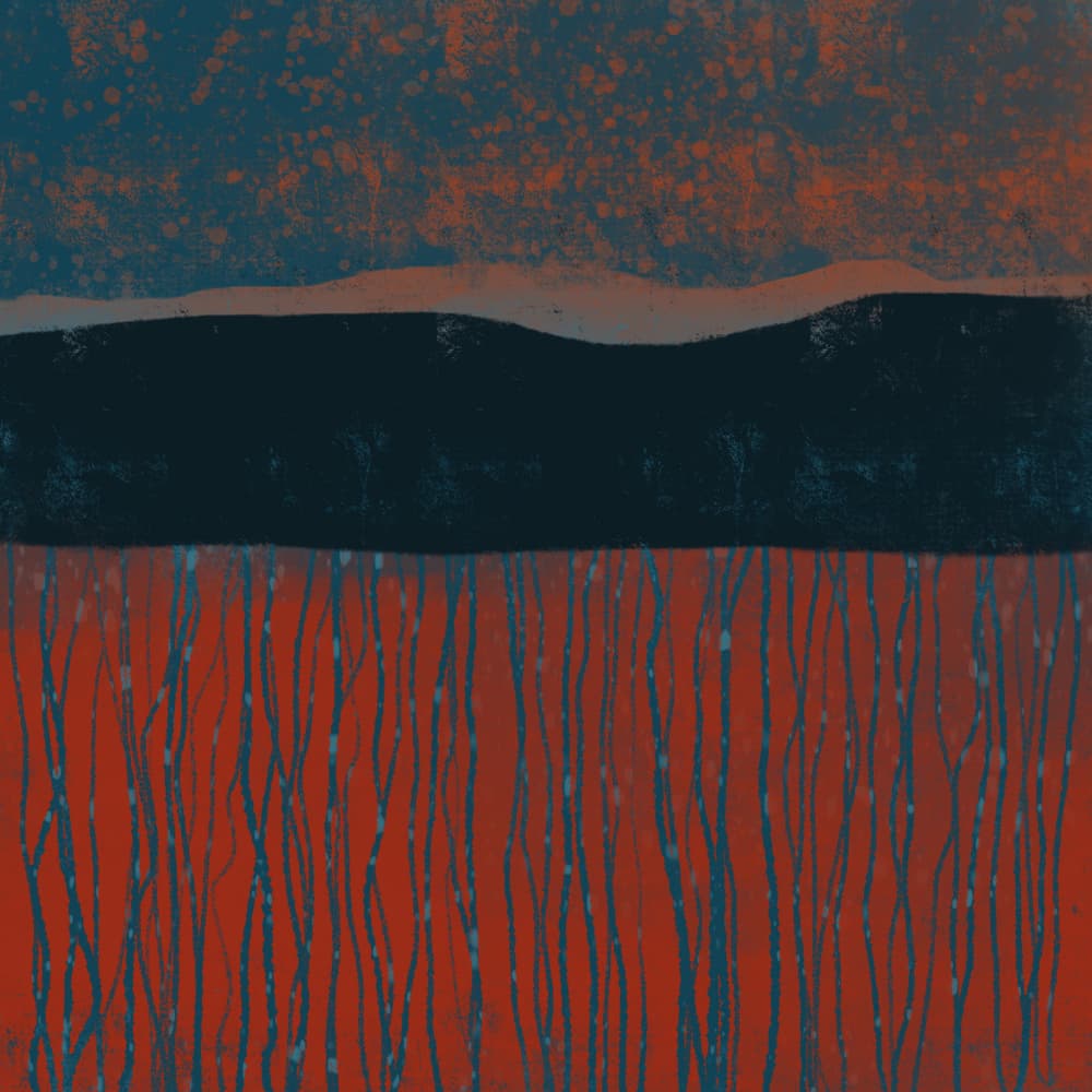 Moody Orange Field by MANSI SAXENA — canvas wall art