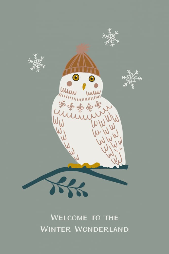 Cozy Winter Owl by Alexandra Weise — canvas wall art