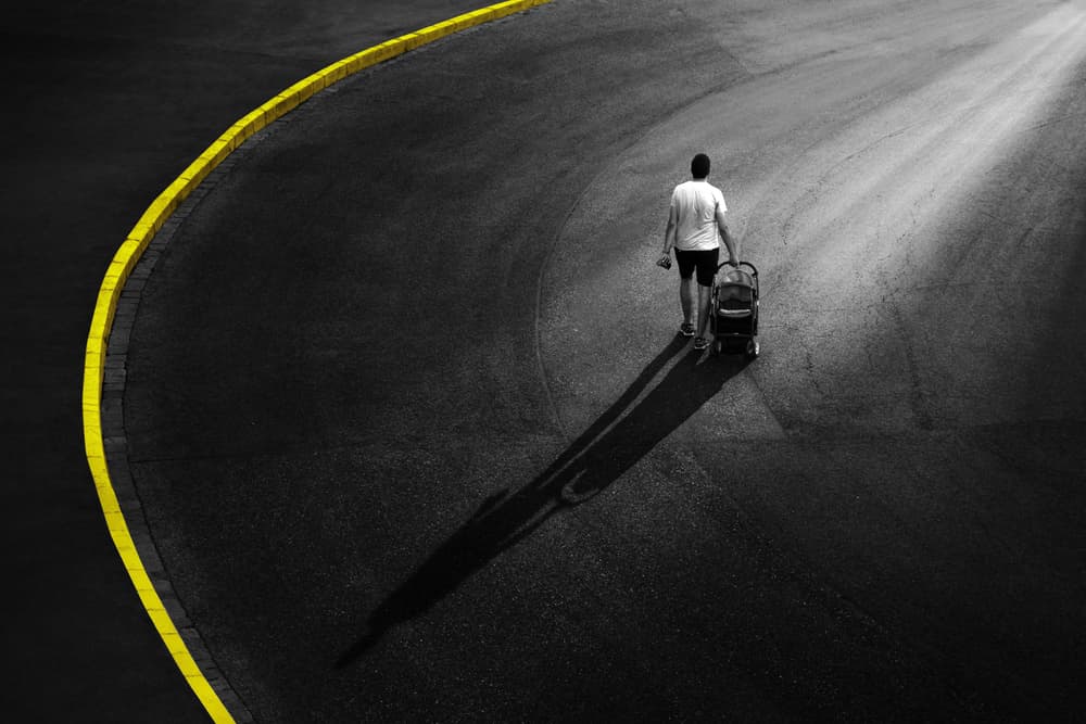 Yellow Line Journey by Marc Huybrighs — canvas wall art