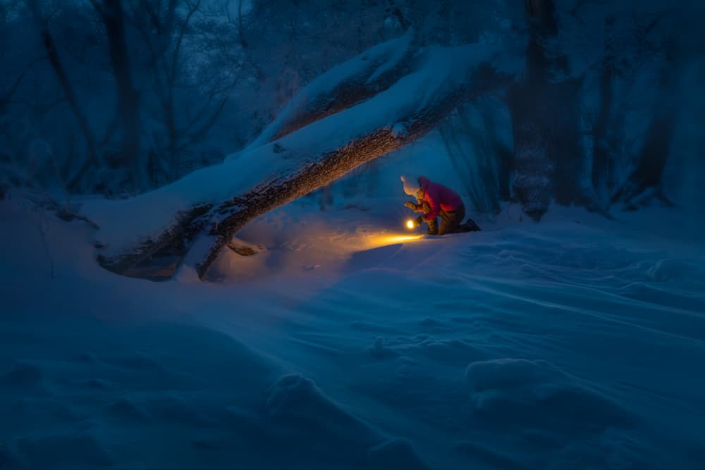 Winter Lantern Glow by Irene Wu — canvas wall art