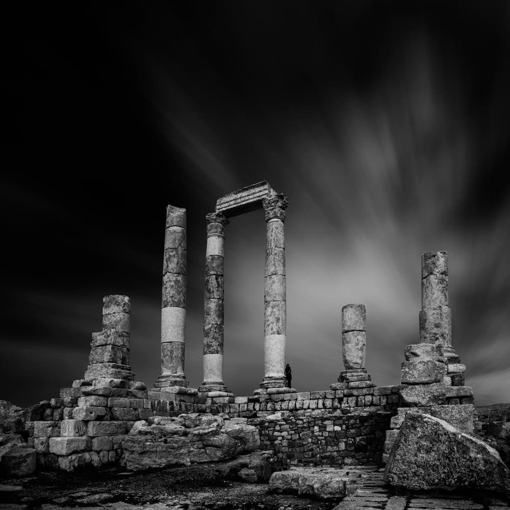 Dramatic Temple Columns by Ibrahim Nabeel — canvas wall art