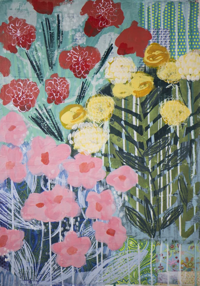 Colorful Abstract Garden by Shelley Hampe — canvas wall art