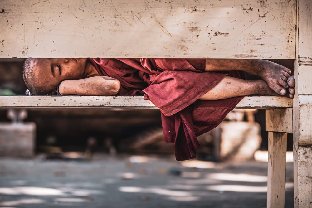 Young Monk's Peaceful Sleep by Marco Tagliarino — canvas wall art