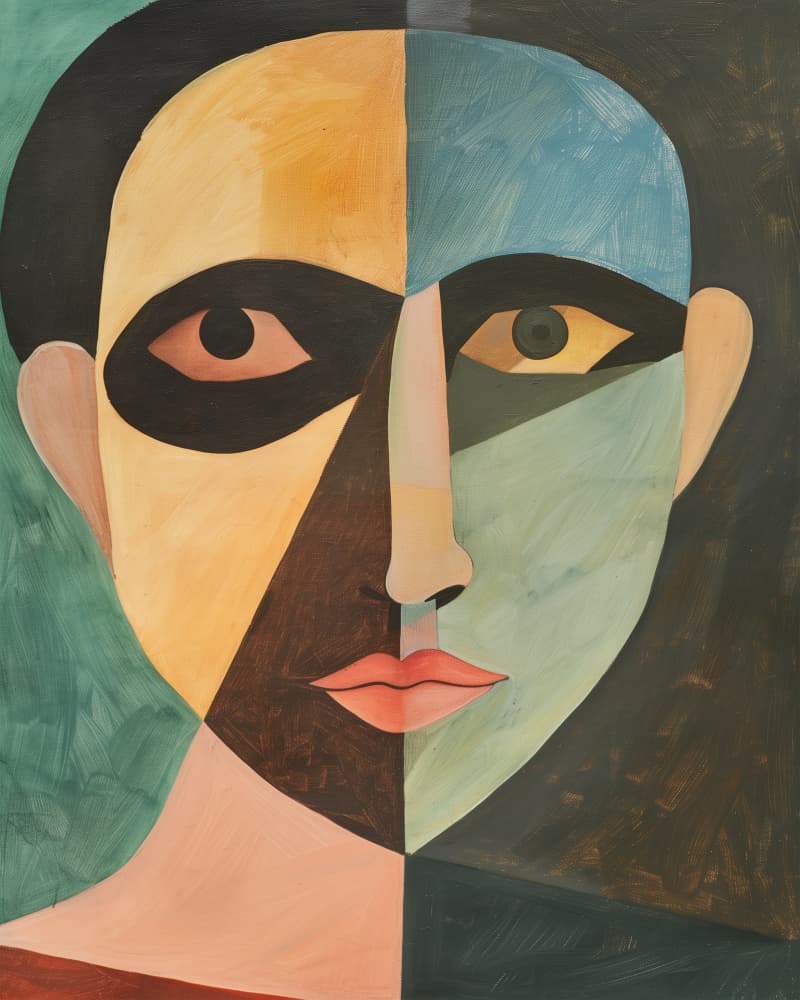 Split Face Portrait by SHANDU — canvas wall art
