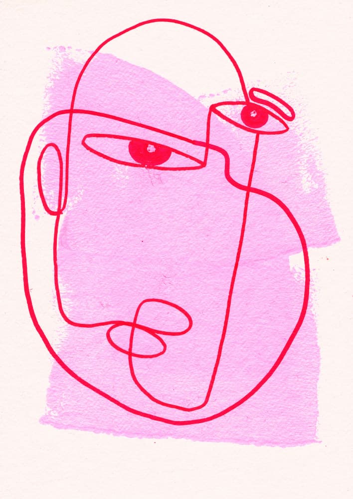 Abstract Line Face by Santhosh ch — canvas wall art