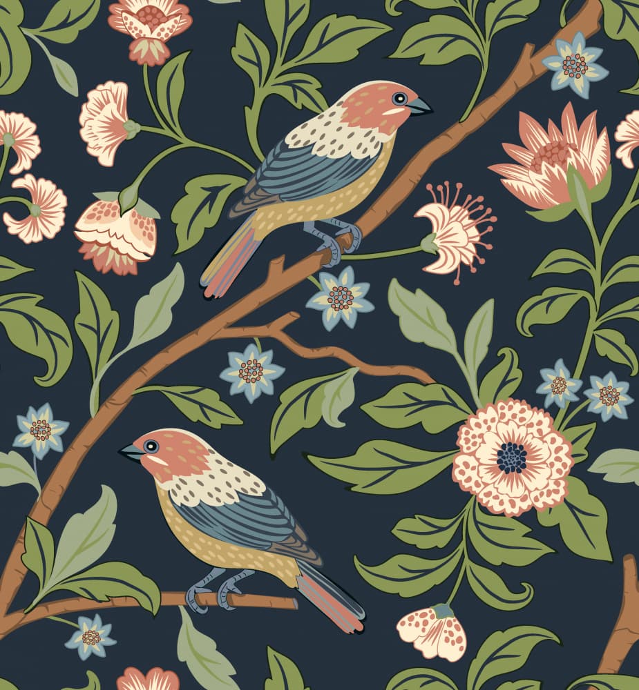Woodland Birds And Blooms by Elena Dorosh — canvas wall art