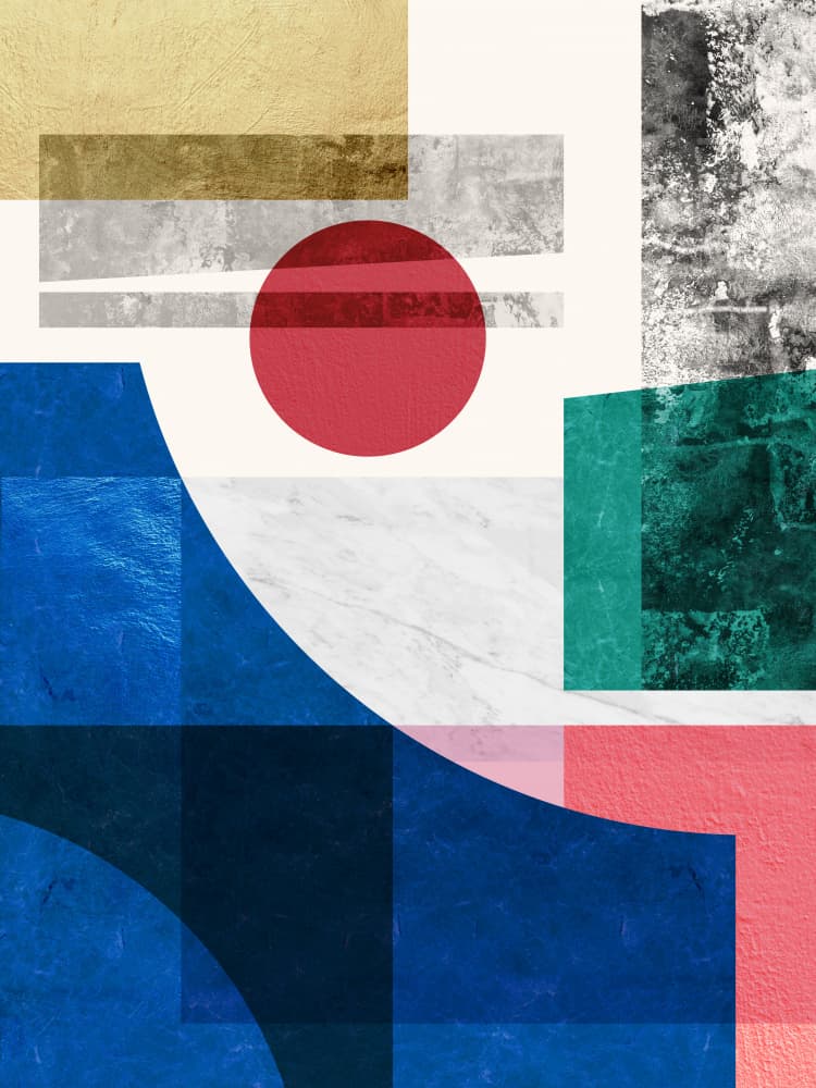 Geometric Color Blocks by Vitor Costa — canvas wall art