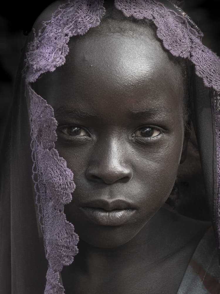 Child in Purple Lace by Elena Molina — canvas wall art