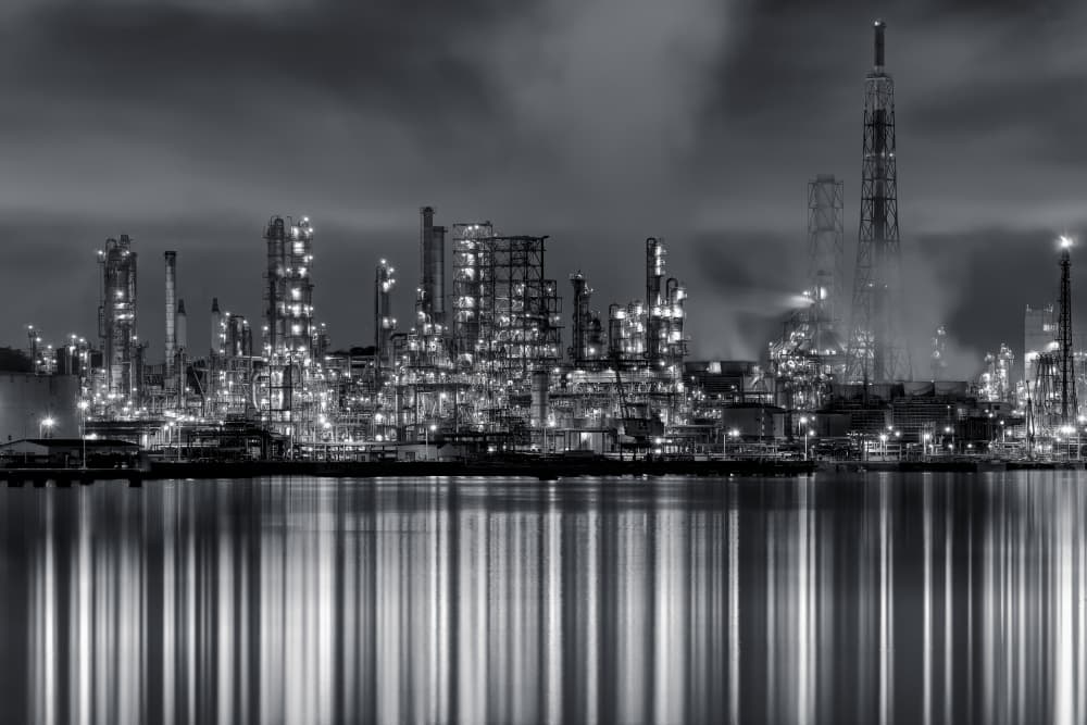 Industrial Night Glow by Tomoshi Hara — canvas wall art