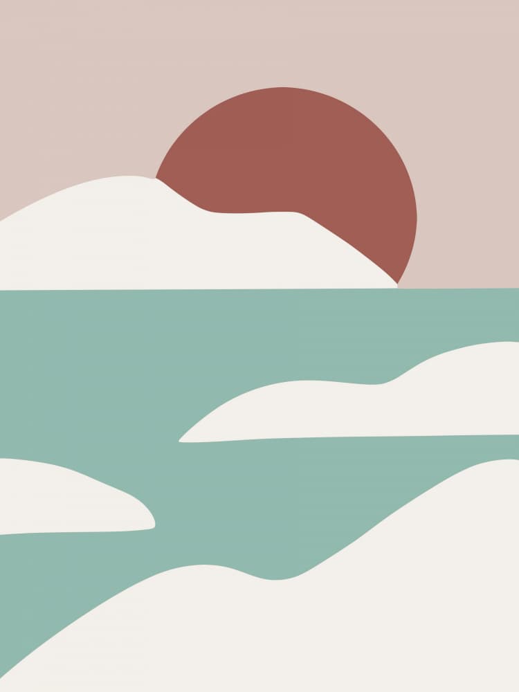 Minimalist Sun and Sea by Little Dean — canvas wall art