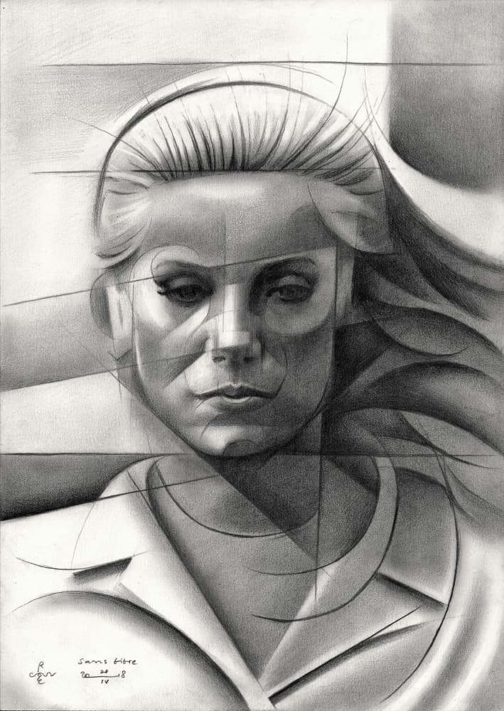 Geometric Woman Portrait by Corné Akkers — canvas wall art