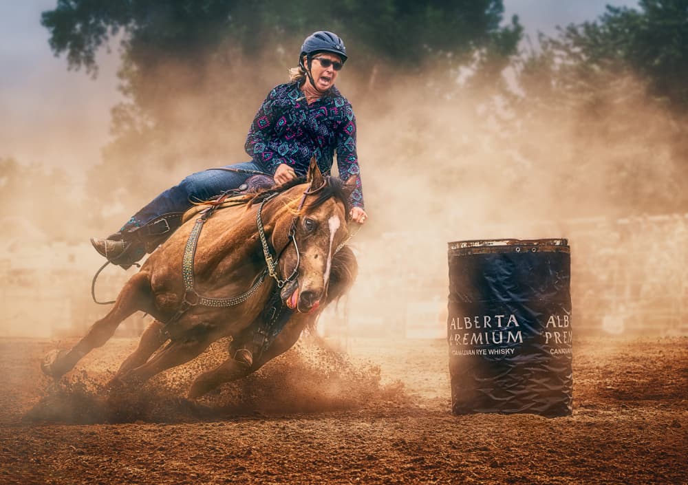 Dusty Barrel Racing by Ben.C.L — canvas wall art