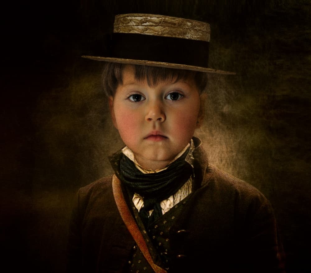 Dapper Child Portrait by Svetlana Melik-Nubarova — canvas wall art