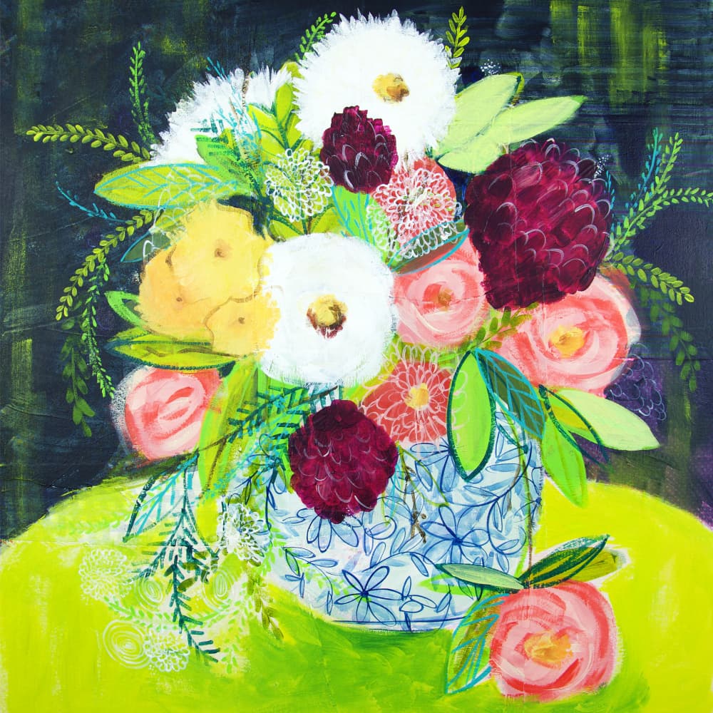 Colorful Floral Bouquet by Shelley Hampe — canvas wall art