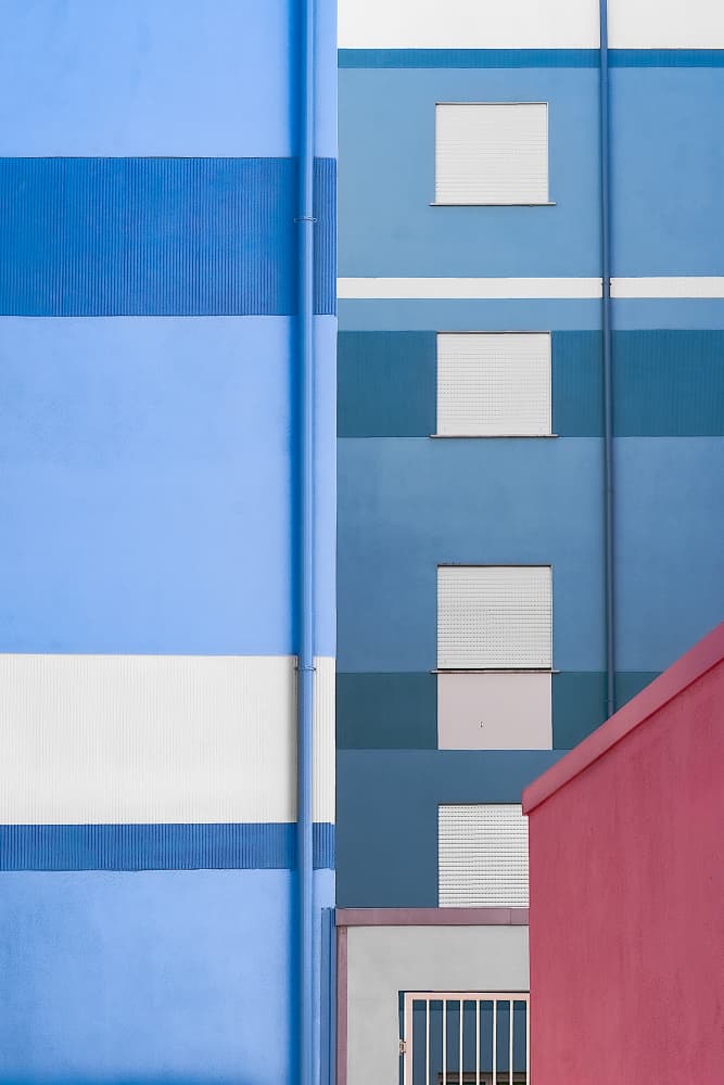 Modern Architectural Blues by Tommaseo Gregorio — canvas wall art