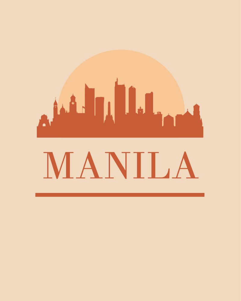 Manila Sunset Skyline by Emiliano Deificus — canvas wall art