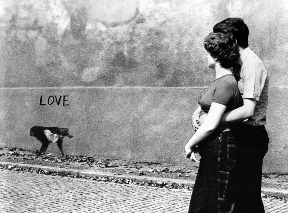 Street Love With Dog by Jacek Stefan — canvas wall art