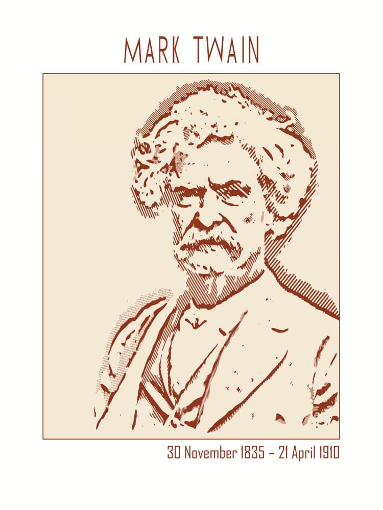 Vintage Mark Twain Portrait by Doa Project — canvas wall art